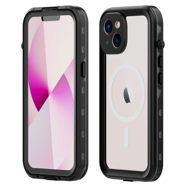 GANGXUN Étui Étanche pour iPhone 14 IP68 (2 M/30 Min), Protection de Caméra, Magnétique, Transparent