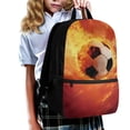 thumbnail image 2 of Uorisanigo Flaming Football Kids Backpack School for Girls Boys 6-12 Year Casual Sport Daypack Bag Elementary Kindergarten for School, Camps and Travel with Adjustable Padded Straps, 2 of 6