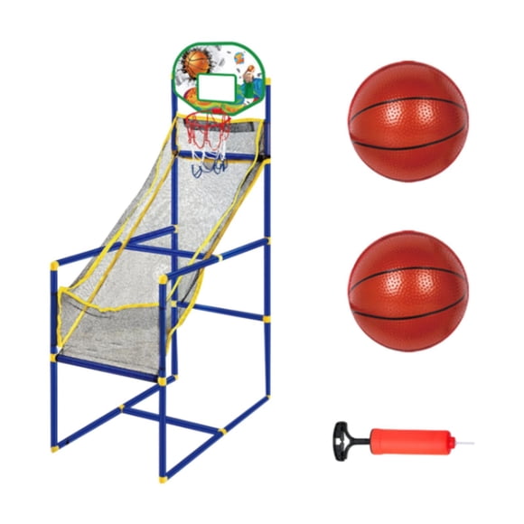 Lipstore Kids Arcade Basketball Game Set Basketball Hoop Easy to Assemble Portable Sports 2 Balls