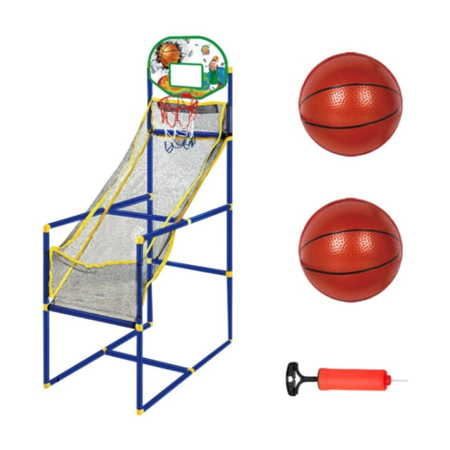 Lipstore Kids Arcade Basketball Game Set Basketball Hoop Easy to Assemble Portable Sports 2 Balls