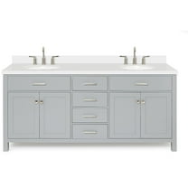 Ariel H073dwqovo Bristol 73" Free Standing Double Oval Basin Vanity Set - Grey