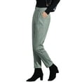 thumbnail image 4 of INSPIRE CHIC Straight Pants for Women Baggy Casual Button Down High Waist Cropped Pants with Pockets, 4 of 5