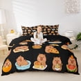 thumbnail image 2 of Erosebridal Capybara Lover Kids Duvet Cover Set, Cartoon Animals Bedding Full, Black, 3-Piece, No Comforter, 2 of 5