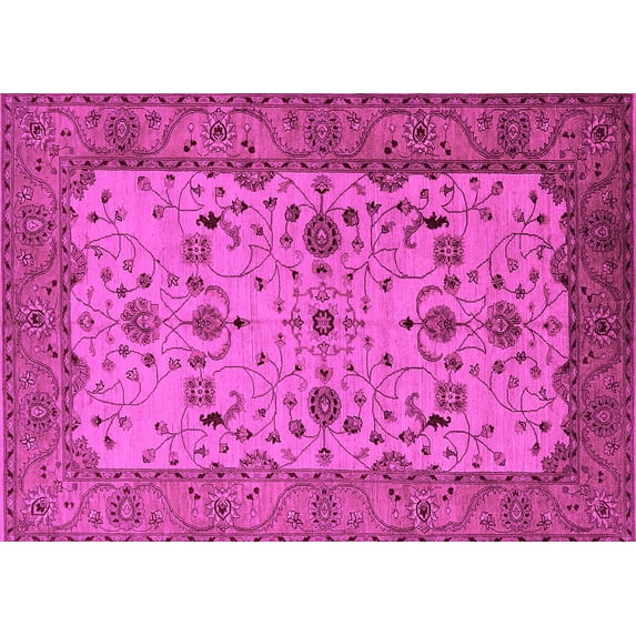 Ahgly Company Indoor Rectangle Oriental Pink Traditional Area Rugs, 5' x 7'