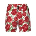 thumbnail image 4 of Lsque Mens Swim Trunks Rose Flowers Pattern - Bathing Suit Compression Liner - Beach Swim Shorts Swimwear - (S-3XL) - Stretch Quick Dry -3X-Large, 4 of 9