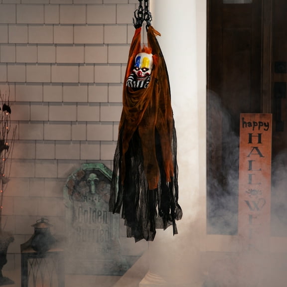 42" Animated Halloween Clown with LED Eyes Decoration