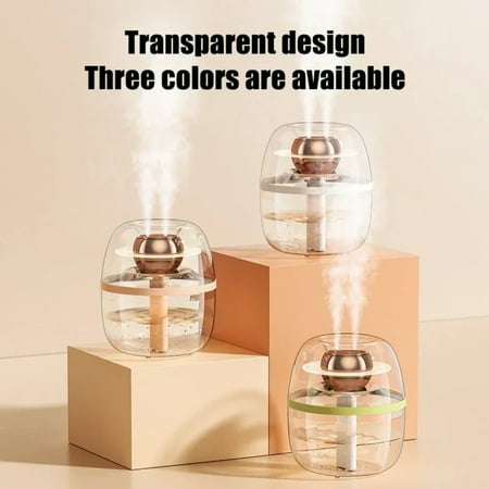 

CHNGXJC Large Transparent 2L Quiet Double Spray Air Humidifier with LED Night Light - USB Powered Fog Enhancer for Bedroom and Office