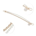 thumbnail image 3 of Unique Bargains 1 Pc Durable Camellia Faux Pearl Bag Extender Chain White Zinc Alloy, 3 of 5