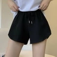 thumbnail image 2 of Asxite Womens Pajamas Solid Textured Drawstring High Waist Shorts Thin Loose Home Sleep, 2 of 5