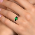 thumbnail image 4 of Gem Stone King 925 Sterling Silver Green Nano Emerald and Black Onyx Engagement Ring for Women | 0.86 Cttw | Oval 7X5MM | Gemstone May Birthstone | Size 7, 4 of 6