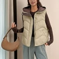 thumbnail image 4 of Xdegoge Vests for Women Full Zip Tunic Trendy Stand Collar Sleeveless Hooded Puffer Jackets with Pocket Thermal Casual Solid Color Cozy Quilted Jacket Winter Going Out Outfits 2025, 4 of 7