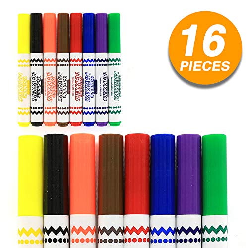 Emraw 8 Color Broad Line Jumbo Washable Markers Fine Tip Marker