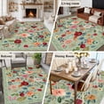 thumbnail image 5 of Sage Green Floral Area Rug 6x9 FT, Non Slip Living Room Throw Carpet, Spring Flowers Leaves Farmhouse Washable Soft Large Floor Carpet Non-Shedding Rug for Bedroom Dining Room Play Room, 5 of 9
