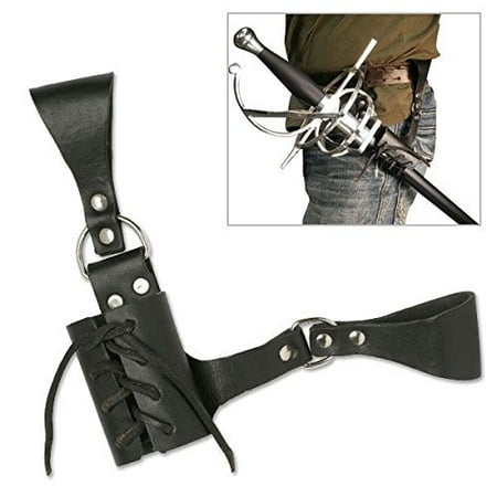 - Sword Frog with Adjustable Lacing Universal Heavy Duty Leather Black 8 Inch