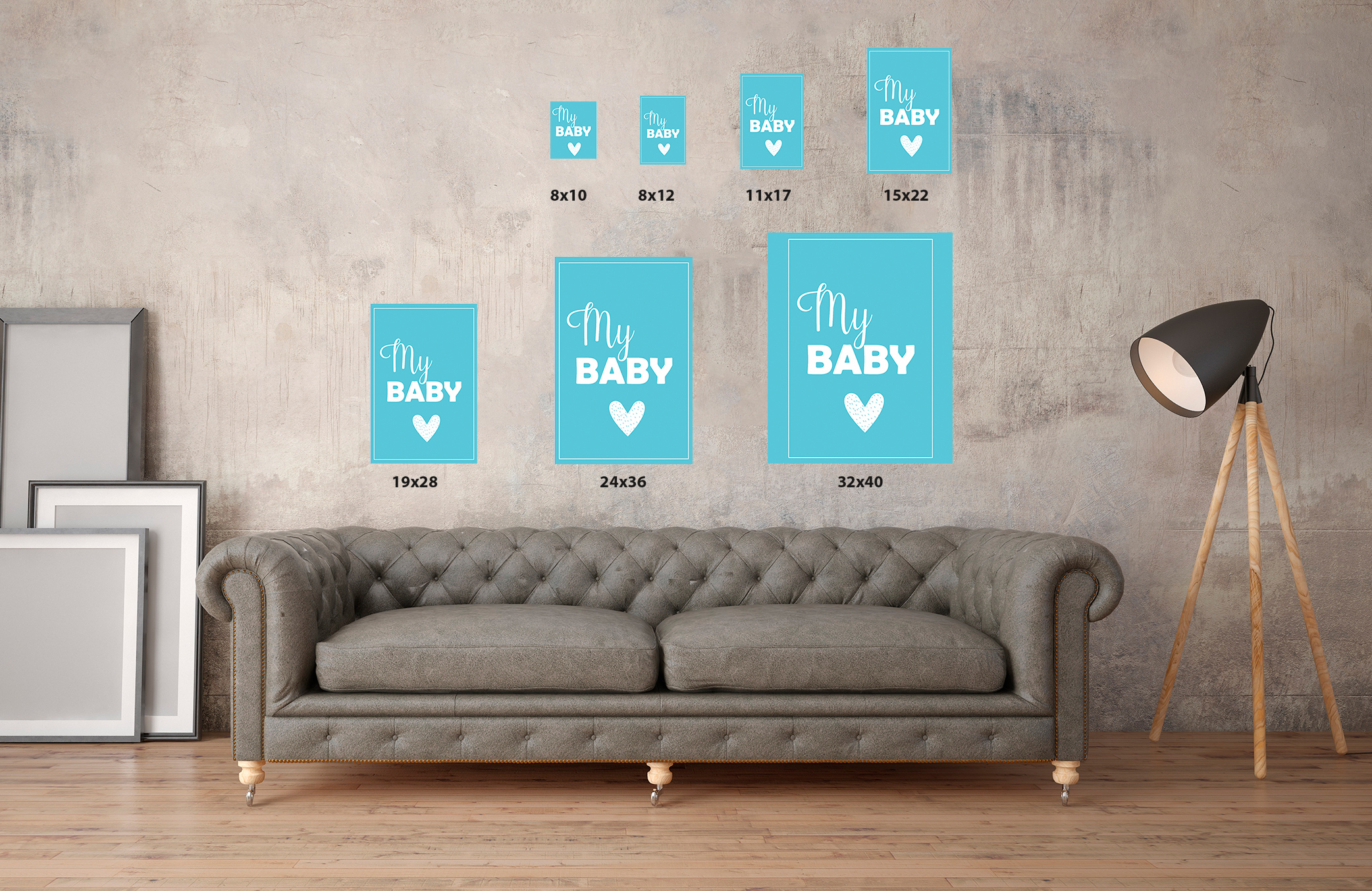 Awkward Styles My Baby Poster Wall Art Kids Room Wall Decor Blue Poster Baby Room Decor Gifts for Kids Baby Boys Room Printed Art Decals Newborn Baby Room Poster Wall Decor Mother Quotes Poster Art - image 3 of 3