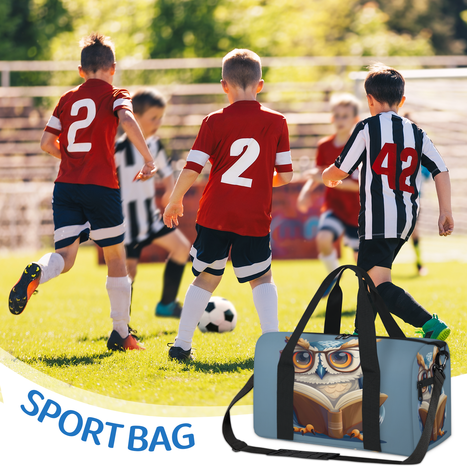 Herdesigns Owl Travel Duffle Bag Sports Yoga Weekender Overnight Carry on Workout Bags Lightweight Waterproof Gym Tote Bag for Women Funny
