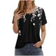 thumbnail image 1 of Camisetas de Cuello Redondo Impreso Gradiente de las Mujeres, Manga Corta Casual Top para el Uso Diario, 1 of 7