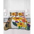 thumbnail image 2 of Quilt King Size Bedding Set, Spring Daisy Reversible Summer Quilt 3 Pieces, Brown Modern Abstract Art Dots Floral Lightweight Bedspreads Coverlets with 2 Pillow Shams for All Seasons, 2 of 5