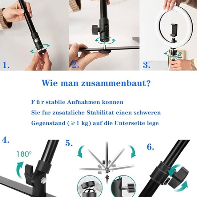 Ruiboury Strong Stability Overhead Phone Mount Ensures Secure And Hands-free Operation Multi-function black 1Set