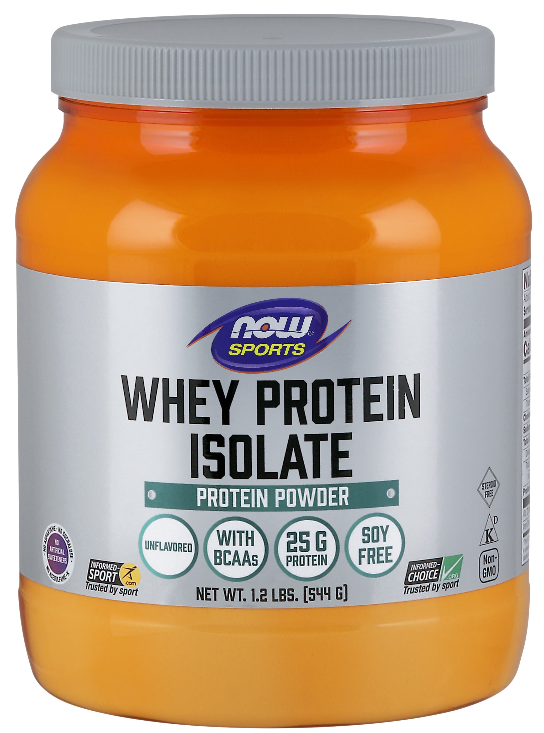 NOW Sports Nutrition, Whey Protein Isolate, 25 G With BCAAs, Unflavored