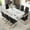 71 Inch Table+8 Black(Silver), variant on JUFU 71" Modern Dining Table Set for 6, Faux Marble Dining Table with White PU Leather Chairs and Silver Legs, Elegant Dining Room Set for Kitchen & Living Room