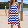 thumbnail image 4 of Robes Patriotiques du 4 Juillet Robe Drapeau Américain pour Femmes Robe d'Été Patriotique pour Femmes Bleu L, 4 of 5
