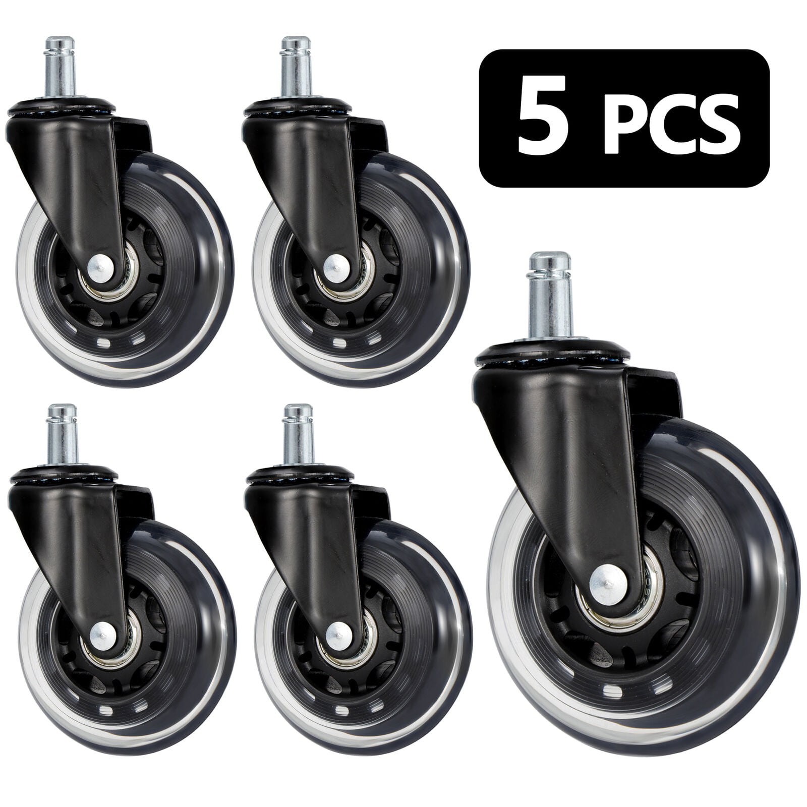 Set of 20 Office Chair Caster PU Swivel Wheels Replacement Heavy Duty 3 inch 