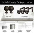 thumbnail image 4 of MERIVILLE 1" Single Curtain Rod Set, Adjustable 48-84 Inches, Ball Finials, Oil-Rubbed Bronze, 4 of 10