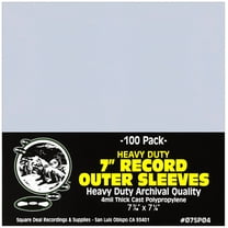 (100 Pack) 7" 45rpm Vinyl Record Outer Sleeves - Heavy Duty 4mil Thick - Archival Quality - #07SP04