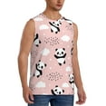 thumbnail image 2 of Haiem Men's Panda Print Tank Tops Summer Sleeveless Cut Off Workout T-Shirts Fitness Vest Athletic Undershirts-Medium, 2 of 8