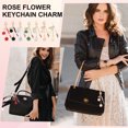 thumbnail image 6 of Uxcell Rose Keychain Pendant, Rose Flower Purse Charm for Handbags Floral Keyring with Chain Tassel for Women Girls Tote Bags Black, 6 of 7