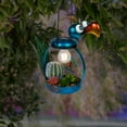 thumbnail image 2 of Alpine Corporation Solar Metal Silly Blue Bird with Garden and LED Decor, 2 of 5
