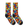 thumbnail image 4 of Unisex Autism Awareness Puzzles Novelty Ankle Socks Colorful ComfortSoft Lightweight Sports Athletic Socks, 4 of 7