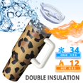 thumbnail image 5 of Leopard Print 40oz Tumbler– Stainless Steel Insulated Tumbler with Handle and Straw, Large Capacity Travel Cup for Hot & Cold Drinks, 5 of 6