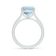 thumbnail image 2 of Angara Natural 3.45 Ct. Aquamarine with Diamond Solitaire Ring in Sterling Silver for Women (Ring Size: 3.5), 2 of 9