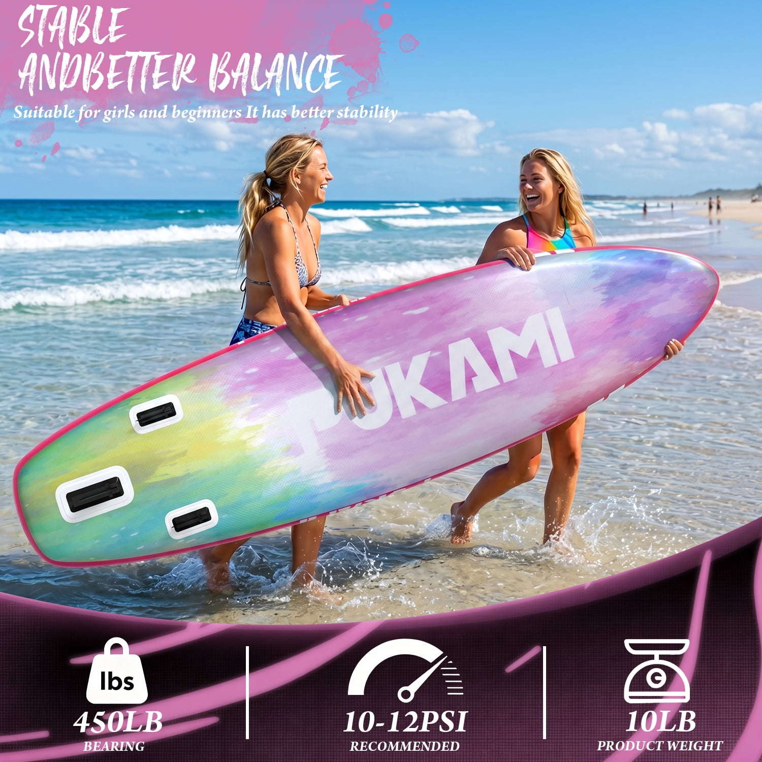 Waleaf 11' Inflatable Stand Up Paddle Board with Premium SUP Paddle Board Accessories & Carry Bag,Paddle,Pump,Leash,Wide Stable Design,Non-Slip Deck,Surf Control for Adults & Youth