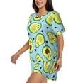 thumbnail image 2 of Bingfone Avocado and Hearts Print Pajamas Sets for Women Soft Short-Sleeved Pjs with Lounge Shorts Two Piece Sleepwear, 2 of 8