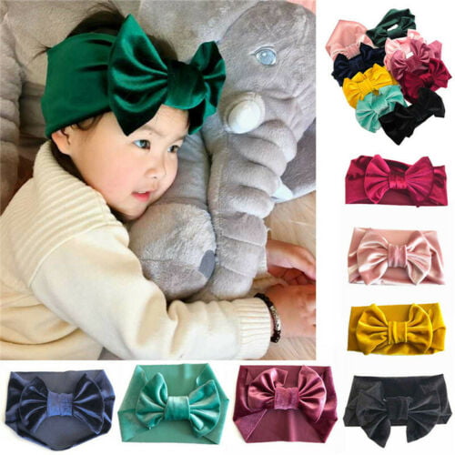 Red Baby Girl Velvet Headbands Newborn Infant Toddler Hairbands and Bows Child Hair Accessories