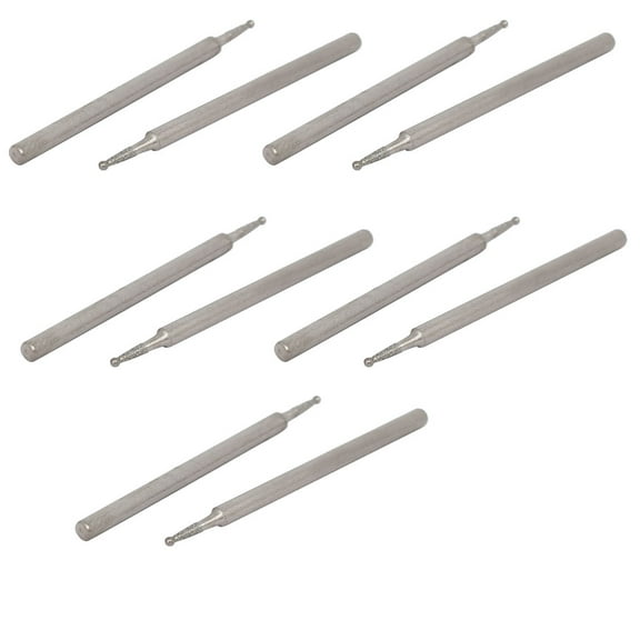 2.35mm Shank 1mm Dia Diamond Head Ball Shaped Grinding Mounted Point Bit 10pcs