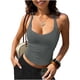 thumbnail image 1 of TaTaai Women's Casual Backless Tank Top Halter Neck Spaghetti Strap Crew Neck Solid Color Vest Soft Lightweight Spring Summer Daily Beach Wear Gift, 1 of 9