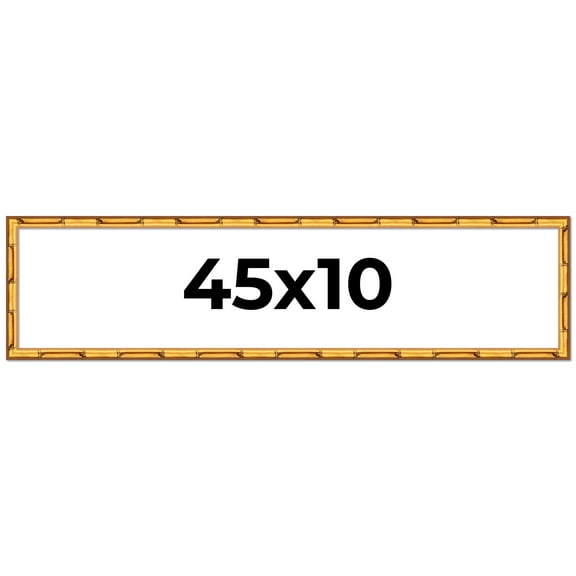 45x10 Frame Gold Bamboo Picture Frame - Complete Modern Photo Frame Includes UV Acrylic Shatter