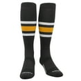 thumbnail image 2 of PEAR SOX Striped OTC Baseball, Softball, Football Socks (B) Brown, White, Gold (XL), 2 of 4
