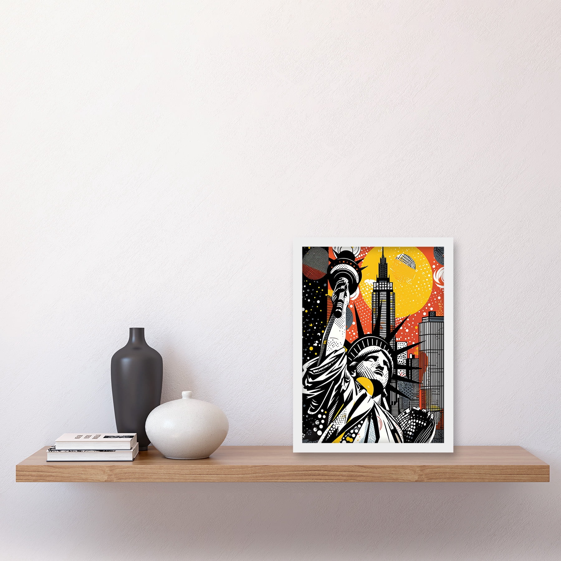 New York Collage Halftone Pop Art Comic Book Statue of Liberty