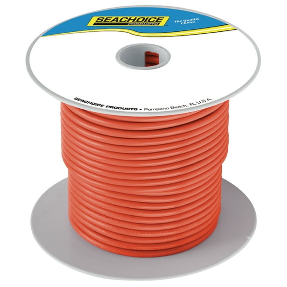 Seachoice 63136 Tinned Copper Marine Wire, 16 AWG, Orange, 100 Ft. Boat Accessory