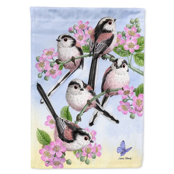 Party of 5 Long Tailed Tits Flag Canvas House Size