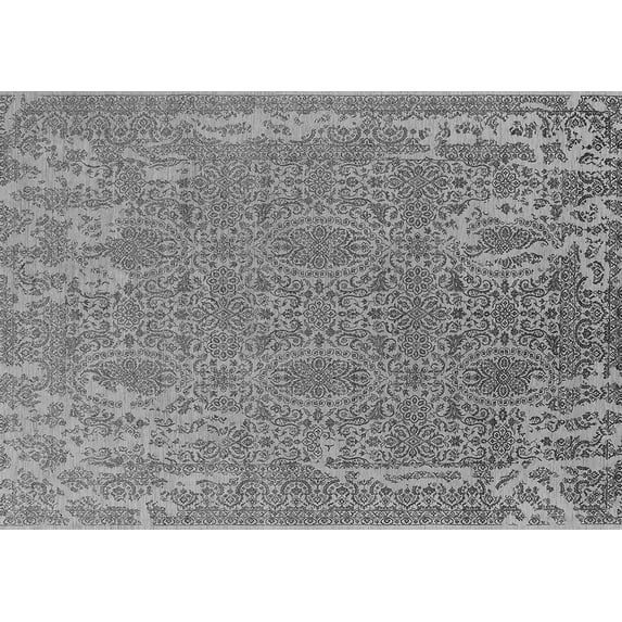 Ahgly Company Indoor Rectangle Oriental Gray Industrial Area Rugs, 5' x 8'