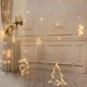 thumbnail image 4 of Cortina de luz con - Guirnaldas de luces con estrellas y motivos navideños - Iluminación navideña interior/exterior - Enchufe europeo - Impermeable - Decoración navideña Adepaton LKX-1967, 4 of 8