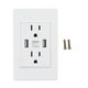 thumbnail image 1 of Cargador USB de pared blanco 2 puertos USB 5 V 2100 mA 2 enchufes de EE. UU. Tomas de pared USB de CA de 110 a 220 V para sala de estar, 1 of 10