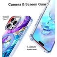 thumbnail image 6 of Casetego for iPhone 16 Pro Case,with Magnetic Invisible Ring Stand [Compatible with MagSafe],Rugged Slim Women Men Girl Shockproof Marble Pattern Design Case,Purple/Blue, 6 of 8