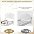 thumbnail image 6 of Towallmark Twin Size LED Bed Frame with Storage Drawer, Cute Velvet Upholstered Platform Bed with Headboard, No Box Spring Needed, Wooden Slats, Noise Free, White, 6 of 7